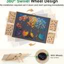 TEAKMAMA 2-in-1 Rotating & Tilting Puzzle Board with 4 Drawers, Portable 1500 Pieces Jigsaw Puzzle Table (34.2" x 26.3") for Adults, Includes Protective Cover, Natural