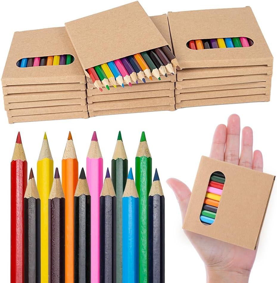 300 Count Colored Pencils Bulk, 25 Pack Colored Pencils in 12 Colors, 3.5 Inch Mini Drawing Pencils Set, Pre-sharpened Coloring Pencils for Kids, Ideal Back to School Supplies & Classroom Prizes