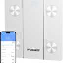 BalanceFrom Smart Scale for Body Weight Digital Bathroom Bluetooth BMI Body Fat Scale with 12 Body Composition Analyzer, Tempered Glass Weighing Scale LED Display Sync with Apps, 400lbs (White)