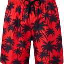 uideazone Men Swim Trunks Drawstring Elastic Waist Quick Dry Beach Shorts with Mesh Lining Swimwear Bathing Suits Size XL