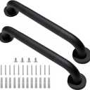 Shower Grab Bar, 2 Pack 16 Inch Black Bathroom Grab Bar, 1.25" Diameter 304 Stainless Steel Anti-Slip Grab Bars for Bathtubs and Showers, Handicap Shower Grab Bar for Seniors Elderly (16 Inch, Black)