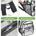 MAY TREE Clear Backpack Stadium Approved for Women and Men, Clear Bag for Stadium Events, Transparent bag for Concert Sporting Festival, Black (Medium)