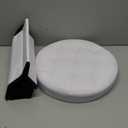 Bsketa Folding Storage Ottoman Round 14" x 14" x 13"Inch, Foot Stool with Thicker Foam Padded Seat Small Leather Storage Ottoman Bench Foot Rest for Living Room Foldable Coffee Table,White