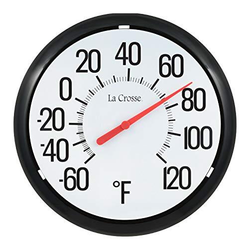 La Crosse 104-134 13.25 Round Indoor/Outdoor Analog Dial Thermometer