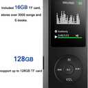 MP3 Player, Music Player with 16GB Micro SD Card, Build-in Speaker/Photo/Video Play/FM Radio/Voice Recorder/E-Book Reader, Supports up to 128GB