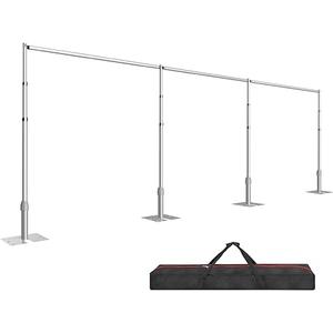 EMART Backdrop Stand Heavy Duty 10ftx30ft, Adjustable Pipe and Drape Photo Background Support Kit, Metal Frame with Flat Base for Wedding Birthday Party Banquet Decorations