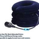 Upgraded Version Premium Flannel Inflatable Cervical Neck Traction Air Inflatable Pillow Neck Head Stretcher Pain Relief Collar (for Adults, Dark Blue)