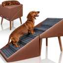 Dog Stairs & Ramp for High Bed & Couch, 22.8" 6-Step Foldable Split Ottoman | Non-Slip Joint Relief Pet Steps for Small/Medium/Large Dogs, Senior/Injured, Converts to Bedside Footstool, Solid Wood Frame