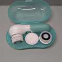 Facial Cleansing Brush Electric Facial Exfoliating Massage Brush with 3 Cleanser Heads and 2 Speeds Adjustable for Deep Cleaning, Removing Blackhead, Face Massaging (Green)