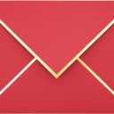 A7 Envelopes - V Flap Foil Border Luxury Mailing Envelopes for 5" x 7" Cards - for Wedding, Invitations, Baby Shower, Photos, Graduation, Birthday, Bridal Shower - 5.25" x 7.25" (Red, 25 Pack)