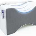 Kehangte Knee Pillow for Side Sleepers,Knee Pillow,Leg Pillow for Side Sleeping,Hip Pain and Smooth Spine Alignment Pillows,Memory Foam Ergonomic and with Cover and Removable Straps,White/Gray