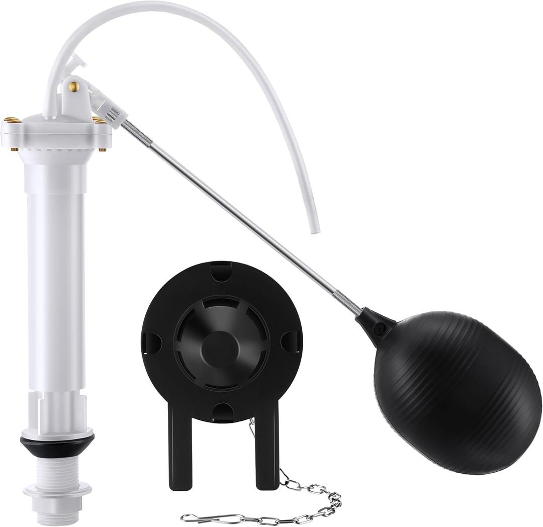 Dreyoo Universal Toilet Tank Repair Kit Compatible with Danco 80816, Toilet Repair Parts Fill Valve, Flapper, Rod, Float Replacement, Toilet Repair Kit for 8.5 Inch Tanks, Toilet Tank Flapper Replace