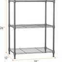IZEUK 3 Tier Shelf, Heavy Duty Steel Wire Shelving Unit for Home, Kitchen, Laundry Room Organization, Office Storage Rack (17.7" W x 11.8" D x 26.3" H, 450LBS, Grey)