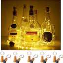 Decorman 10 Pack Solar Powered Bottle Lights, 10 LED Waterproof Copper Cork Shaped Lights for Wedding/Christmas/Outdoor/Holiday/Garden/Patio/Yard/Pathway Decor (Warm White)