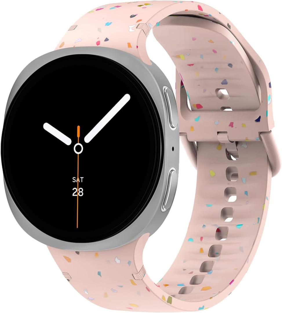 No Gap Sport Band Compatible for Samsung Galaxy Watch 8 40mm 44mm/Galaxy Watch 8 Classic 46mm, Silicone Corrugated Strap Women Men 