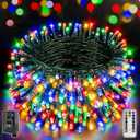 500 LED 164 FT Christmas Lights, Waterproof Outdoor String Lights with Remote and Timer, Christmas Tree Lights with 8 Modes Dimmable, Fairy Lights for Holiday Decor (Multicolor)