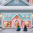 6 x 13 ft Christmas Garage Door Banner Decoration Magnetic Garage Door Covers Large Christmas Backdrop Decorations for Indoor Outdoor Xmas Party(Macaron Gingerbread Men)