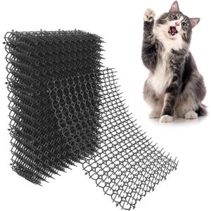 16 X 13 Inch Scat Mat for Cats, 10 Pack Cat Scat Mat with Spikes - Indoor/Outdoor Pet Deterrent Solution for Plants, Furniture, and More - Keep Cats and Dogs Away (black)