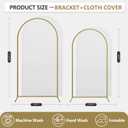 Arch Backdrop Stand and Cover Set, 2 Metal Balloon Arch Backdrop 7.2ft 6ft, Gold Arched Stand Frame for Wedding, Parties,Birthday,Decorations (White,7.2ft+6ft)