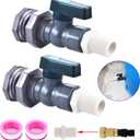 LUOFANT Rain Barrel Spigot Kit, 3/4 Inch PVC Rain Barrel Spigot with Bulkhead Fitting and Hose Faucet Adapter, Rain Barrel Diverter Kit for Water Tanks, Aquariums, Tubs, Pool, Garden Barrel, Pack of 2