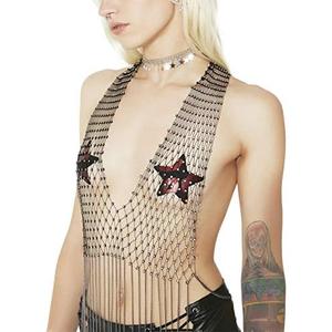 Women Sexy Mesh Tank Tops Diamond Hollow Out See Through Crop Tops for Festival Club Rave Outfit