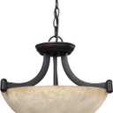 Canarm ICH375A03RA14 3 Light Warren Dual Large Pendant Light Fixture, Bronze