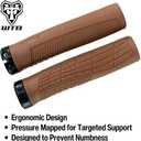WTB CZ Control Bicycle Grips (Set of 2) Single Clamp, Ergonomic, Pressure Relief (Black/Tan), 142mm x 33/53mm taper