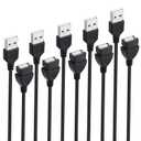 USB Extension Cable 6 ft 5-Pack, USB-A 2.0 Male to Female Extender Cord Lot