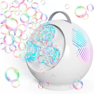 Bubble Machine Automatic Bubble Blower for Kids Toddlers Rechargeable Portable Spherical LED Bubble Maker Electric Auto Rotating 45/360 Outdoor Toy Birthday Party Wedding (Spherical White) Bubble Machine Automatic Bubble Blower for Kids Toddlers Rechargeable Portable Spherical LED Bubble Maker Electric Auto Rotating 45/360 Outdoor Toy Birthday Party Wedding (Spherical White)