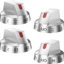 DG94-03500A/Z (4PCS) for Samsung Electric Stove Knob Replacement, DG94-03500V DG94-03500W for Samsung Oven Knob Replacement Compatible with NE63T8111SS/AA NE63T8311SS/AA NE63T8751SS/AA NE63T8711SS (Sliver)