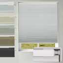 Changshade No Drill No Tools Blackout Cellular Shades,Cordless Blinds for Indoor Windows,Room Darkening Window Shades Honeycomb Blinds for Bedroom,Office,Home,26.5" w x 64" h,White