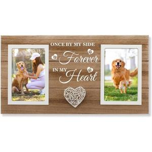 Dog Memorial Gifts for Loss of Dog - Pet Memorial Gifts for Dogs Cats - Cat Dog Memorial Picture Frame, Passing Away Gift for Dog Cat Sympathy Gift Photos Frame Double 4x6 IN