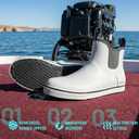 Furuian Men's Deck Boots Fishing Boots Waterproof Rain Boots Ankle Booties Slip On Neoprene Rubber Footwear Chelsea Boots Men botas para hombre for Gardening Fishing Boating Camping Sailing (White, M)
