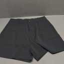 KIRUNDO Shorts for Women Dressy Casual Summer Elastic Waist in the Back Pleated Wide Leg Tailored Work Trouser Shorts (Small, Dark Grey)