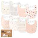 8-Pack Organic Baby Bibs for Boys, Girls - Soft Cotton Drooling and Teething Bibs for Baby Girl & Boy, Extra Absorbent, Easy To Clean & Put On for Toddler, Newborn, Infant 0-24 Months (Prism)