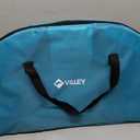 VILLEY Folding Camping Table, Lightweight Double-Layer Round Table with 4 Cup Holders and Carry Bag, Portable Beach Table for Camp, Travel, Fishing, Outdoor Activities, Blue, 28.35 inches Diameter