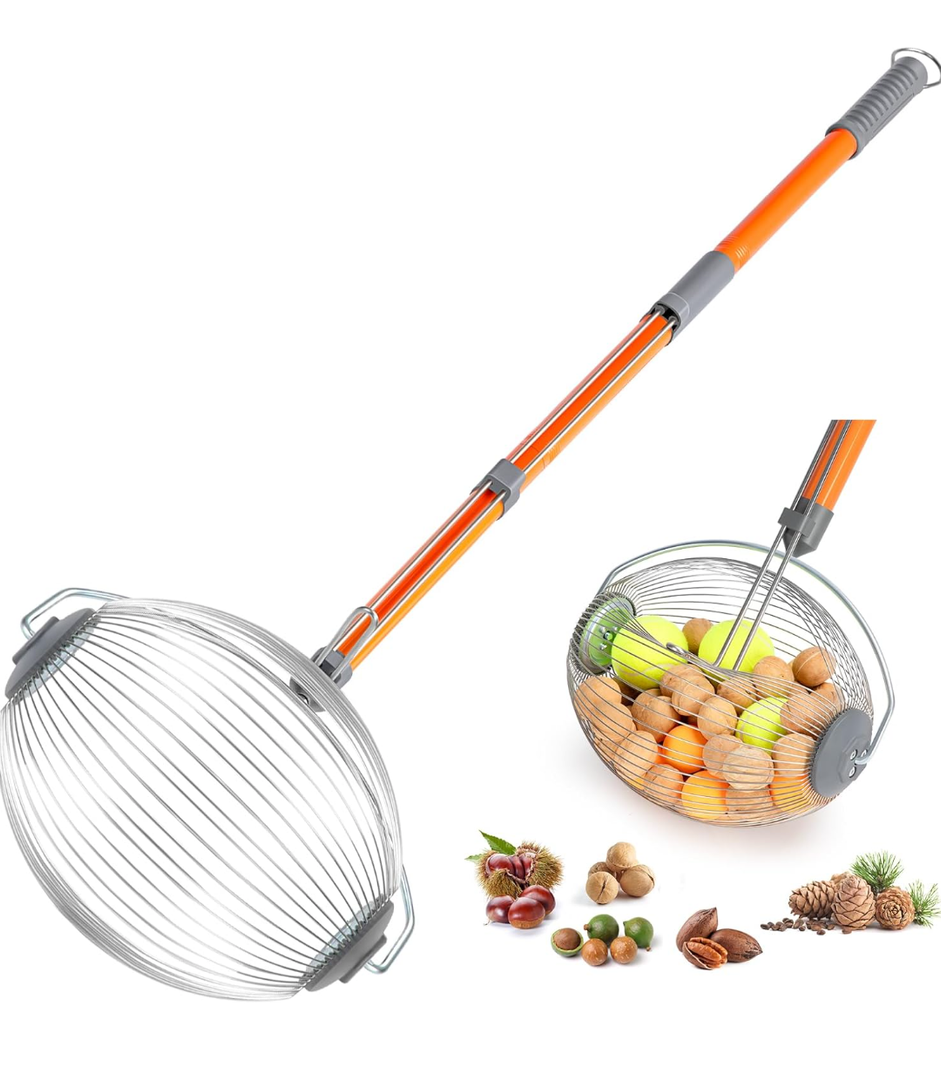 OYSY Acorn Picker Upper Roller - Nut Gatherer Roller with Long Handle, Pinecone Picker Upper for 1" - 2.5" Hickory,Chestnuts - Walnut Picker Upper Roller & Tennis Ball Picker,Golf Ball Picker Upper.