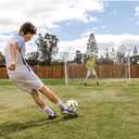 SKLZ Quickster Soccer Goal 12' x 6' - Portable Goal for Backyard & Field - Durable Tension-Tite Frame & Heavy Gauge 2-Ply Net - Adjustable Click-Lock Poles, Metal Stakes - Carrying Case with Handle