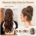 2PCS Magnetic Hair Clips, No Crease Magnet Hair Clip for Women, Easy for Daily Hairstyles, Strong Hold Seamless Magnetic Hair Clip for Sectioning and Styling