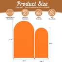 Orange Arch Backdrop Cover 2 Set - 7.2FT, 6FT Spandex Fitted Wedding Arch Stand Covers Round Top Chiara Arch Backdrop Stands Cover for Birthday Parties Banquet Photo Background Decoration