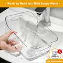 Hudgan 12 Pack Pantry Storage Bins for Kitchen Cabinet, Clear Plastic Organizer Bins for Bathroom, Pantry Organizer Containers for Home Edit, Drawer, Under Sink, Fridge