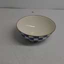 MACKENZIE-CHILDS Enamel Everyday Bowl, Serving Bowl for Entertaining, Extra-Large, Pink-and-White Rosy Check, Set of 1