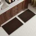 TYUU Bath Mat Set 2 Piece, Thin Bathroom Rugs Non Slip Washable Quick Dry, 20"x30" + 20"x30"