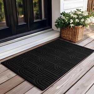 GRANNY SAYS Door Mat Indoor Entrance Non-Slip, Welcome Mats Front Door Mat for Entryway, Large Entry Mat Low Profile Resist Dirt Easy to Clean, 36" x 60", Black