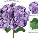 4PCS Real Touch Purple Hydrangea Artificial Flowers 21'' Large Latex Fake Hydrangea Flowers Faux Hydrangea with Stem for Wedding Home Table Centerpieces Indoor Baby Shower Decorations (Purple)