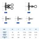BLUEWING 3-Way Fishing Swivels 73,84,88,309 lbs T-Turn Fish Tackle with Rolling & Double Barrel for Rigs for Freshwater and Saltwater