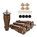 Maricome Wood Furniture Legs 6 inch Replacement Feet Set of 4 Pre-drilled M8 Bolt Ottoman Chair Cabinet Dresser Wooden Legs Mid Century Screw in