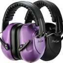 ProCase Noise Reduction Ear Muffs, Sound Proof Ear Protection, NRR 28dB Noise Cancelling Headphones for Adults Kids Autism, Hearing Protection for Mowing -2 Packs, Purple&Black
