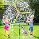 VATOS 57" Windmill Water Sprinkler Outdoor Yard Toy for Kids, New Upgrades 360 Spining Splash with 36 Spray Nozzles, Summer Fun Play Games for Boys, Girls, Dogs and Backyard & Garden Lawn Watering