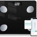 NUTRI FIT Bathroom Weighing Scale for Body Weight and Fat, Digital Smart Scale with Bluetooth, Body Composition Watchers with APP for BMI, Muscle, Weight Loss, Max 150kg/330lb